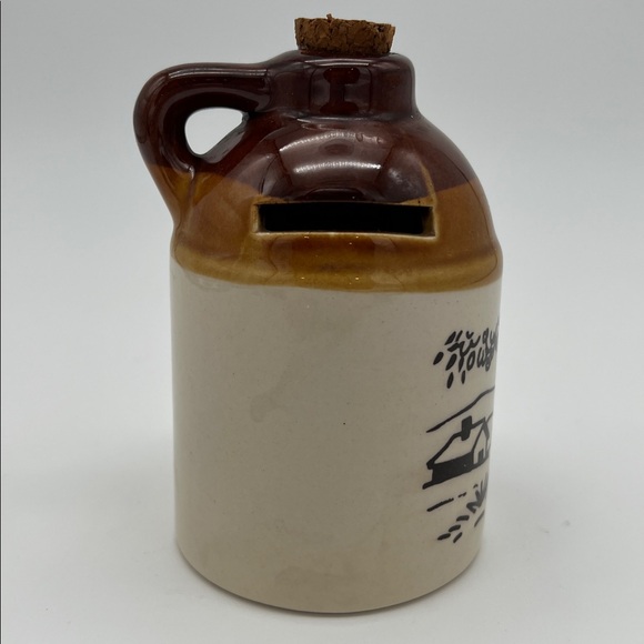 Vintage Tennessee Travel Souvenir Whiskey Moonshine Jug Slot Coin Bank with Cork - Picture 4 of 10